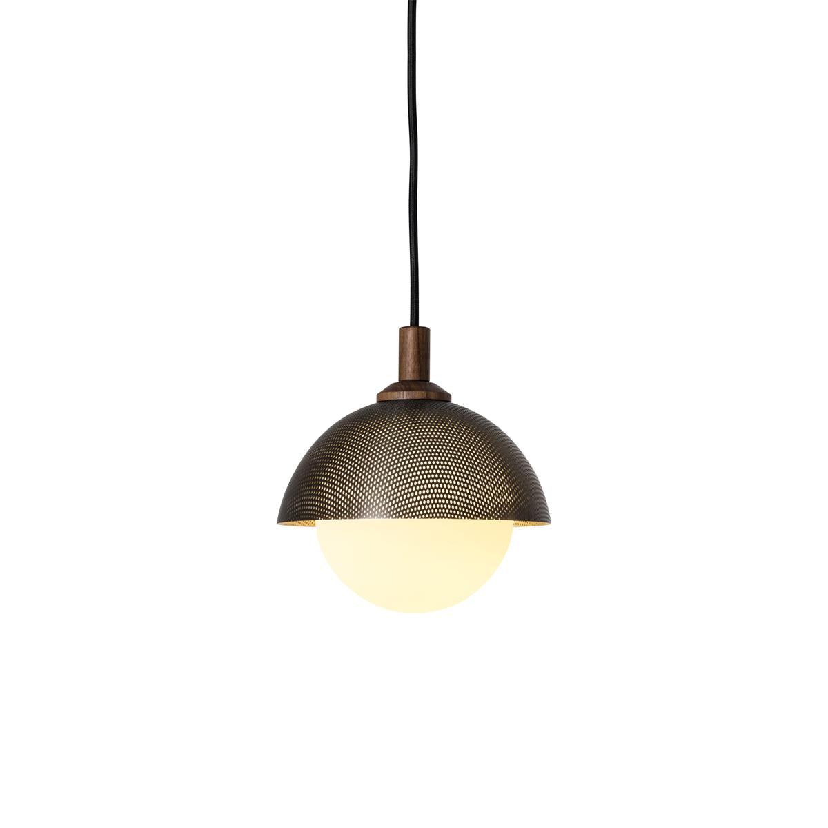 Pith Modern Minimalist Dome Perforated Wooden Metal Pendant Lamp - Lamp Copper