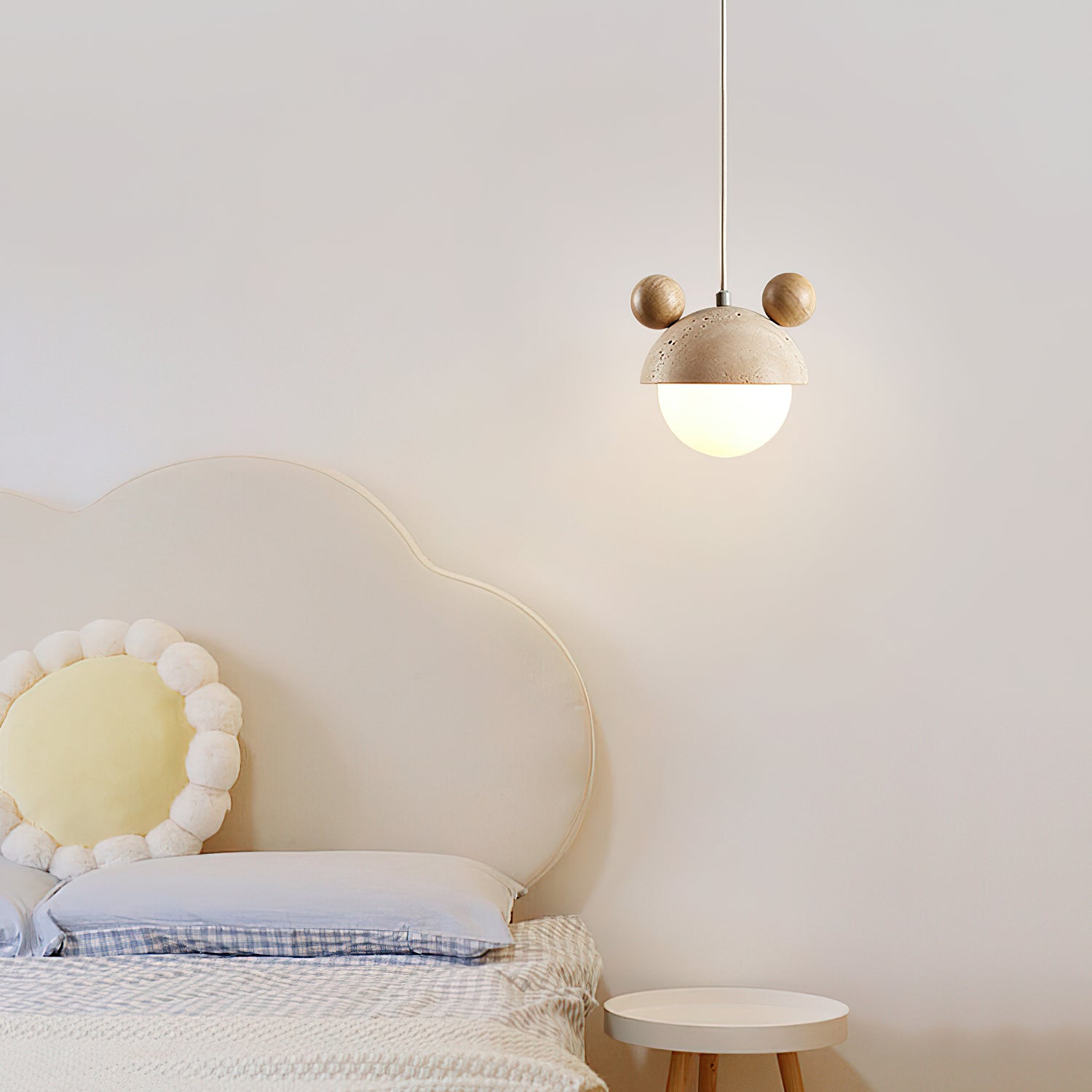 Lyraeus Character-Shaped Travertine Pendant Light - Neutralighting