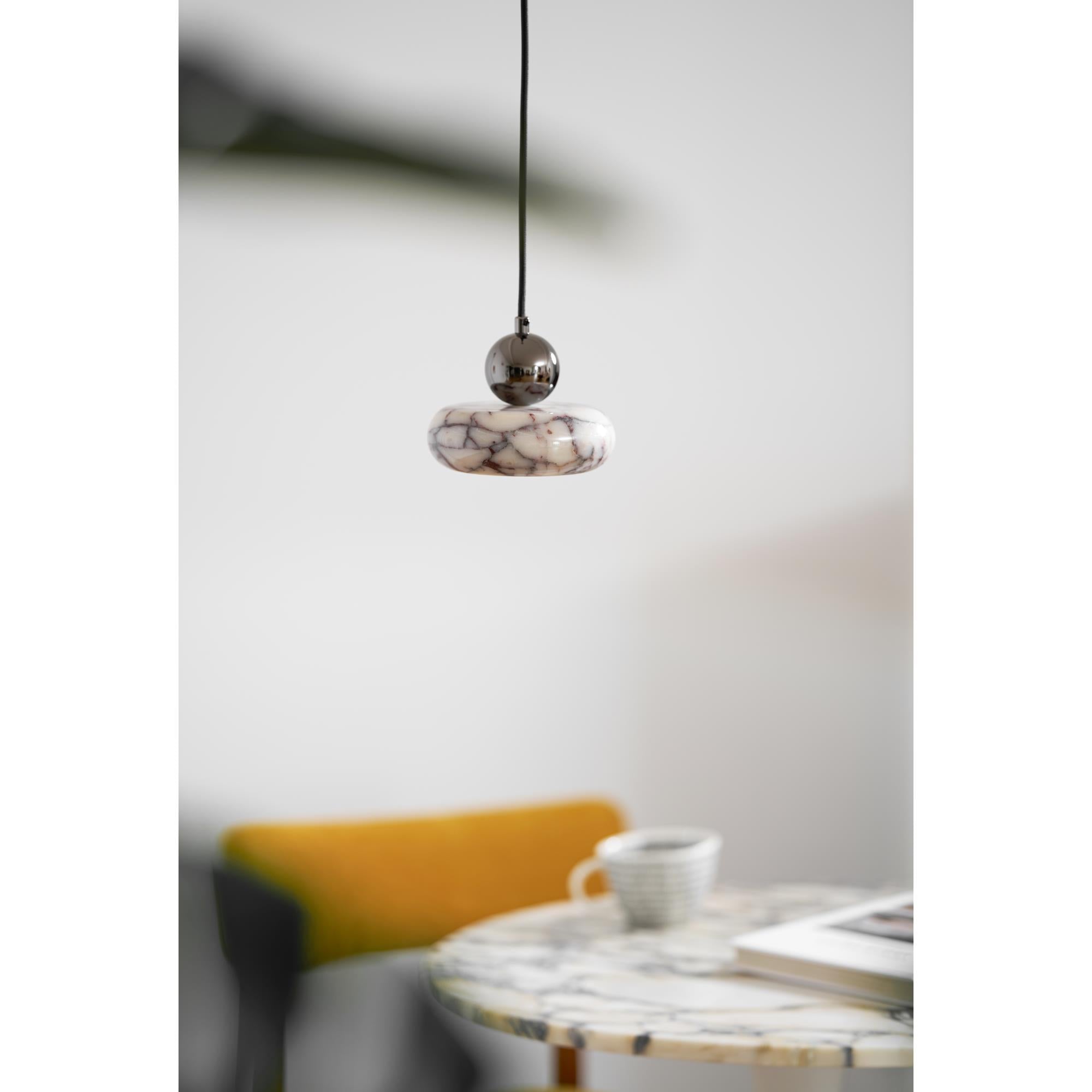 Ridge Modern Minimalist Marble Metal Pendant Lamp - Lamp Copper
