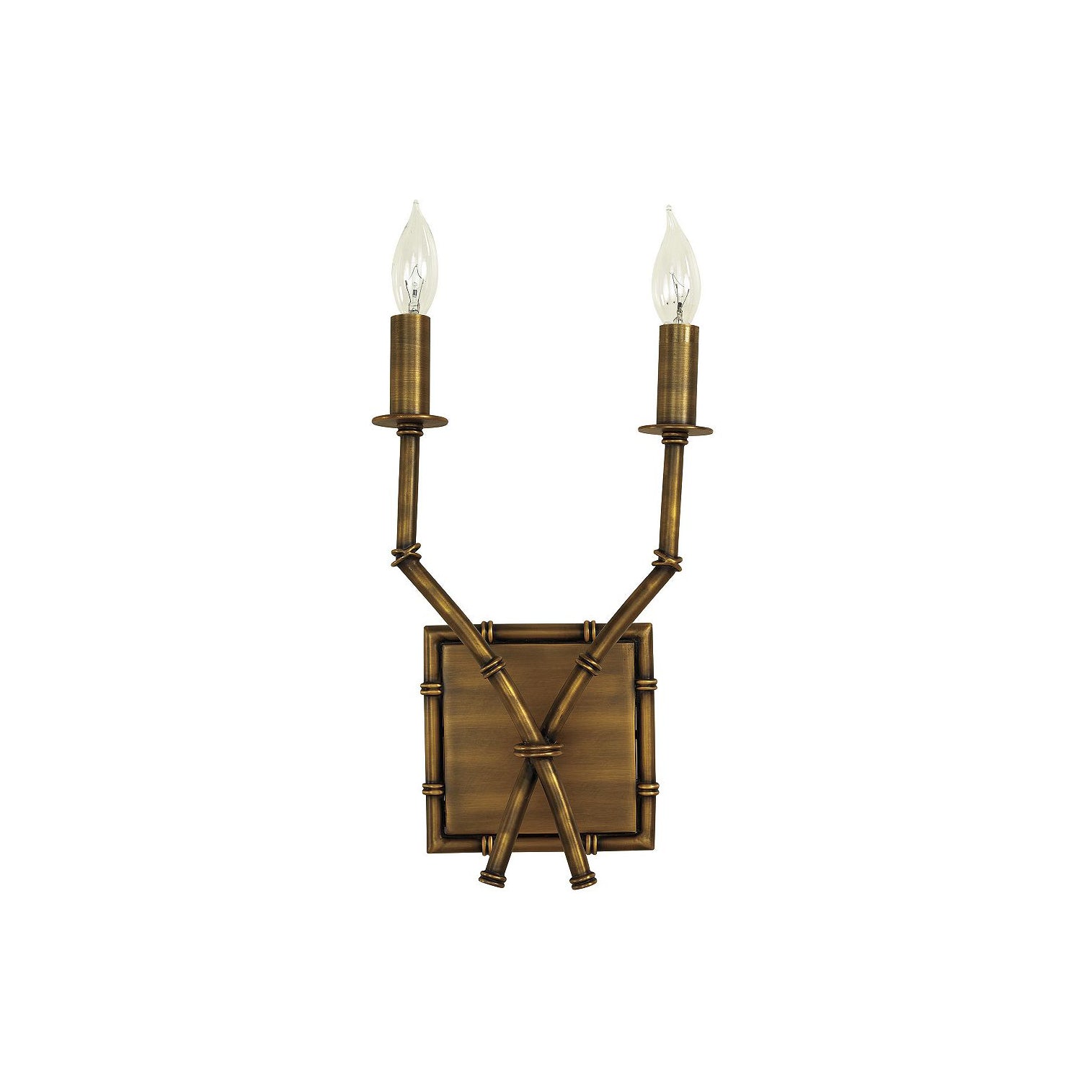 Yelp Vintage Industrial Double Arm Bamboo Fabric Sconce Wall Lamp - Lamp Copper