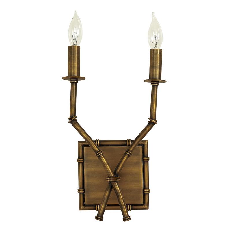Yelp Vintage Industrial Double Arm Bamboo Fabric Sconce Wall Lamp - Lamp Copper