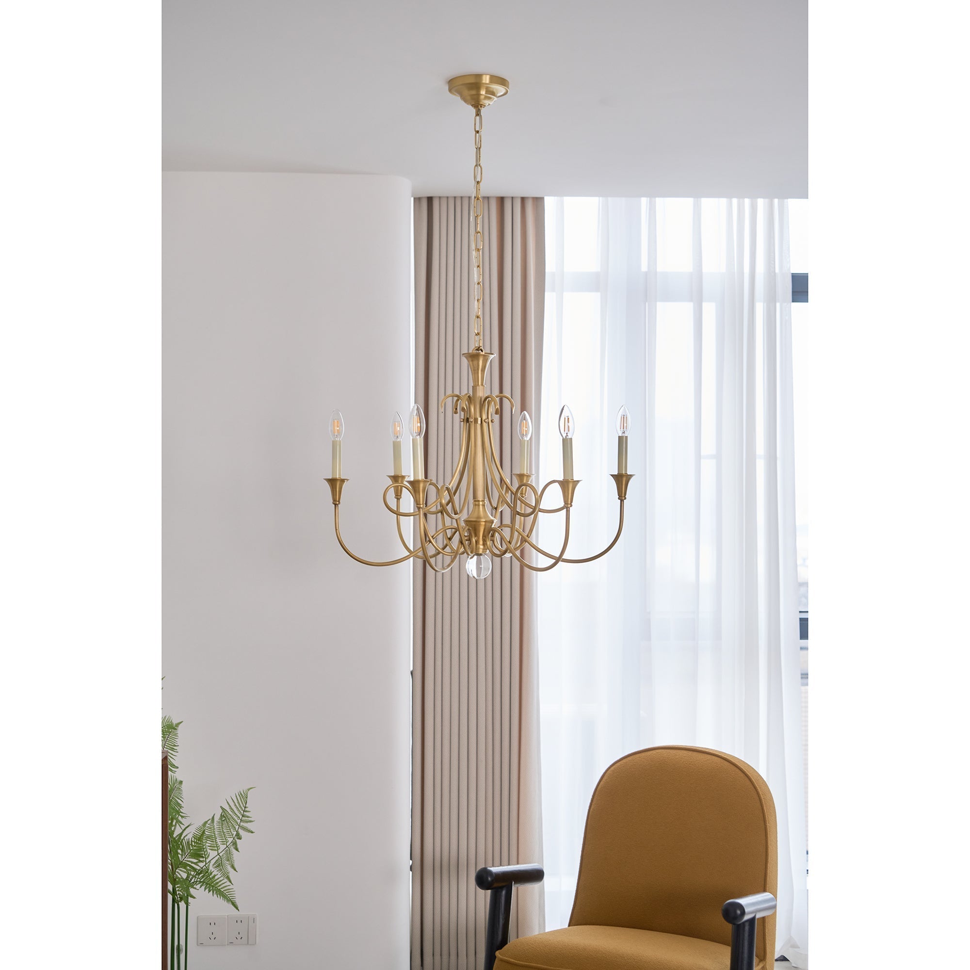 Braid Vintage Double Twist Brass Crystal Chandelier - Lamp Copper