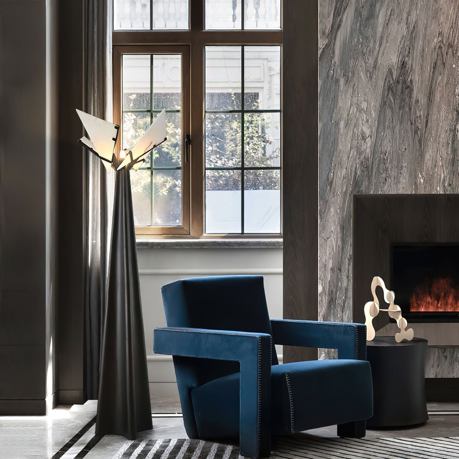 Drape Alabaster Floor Lamp - Lamp Copper