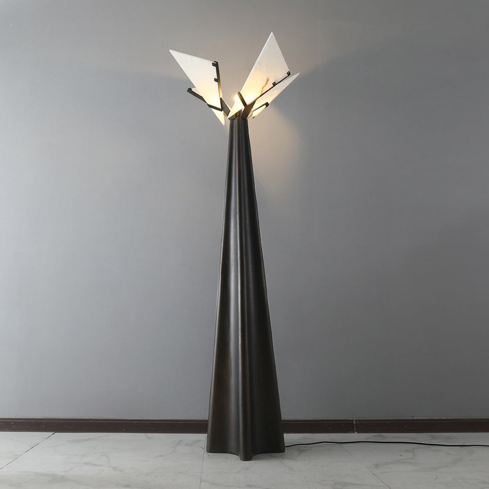 Drape Alabaster Floor Lamp - Lamp Copper