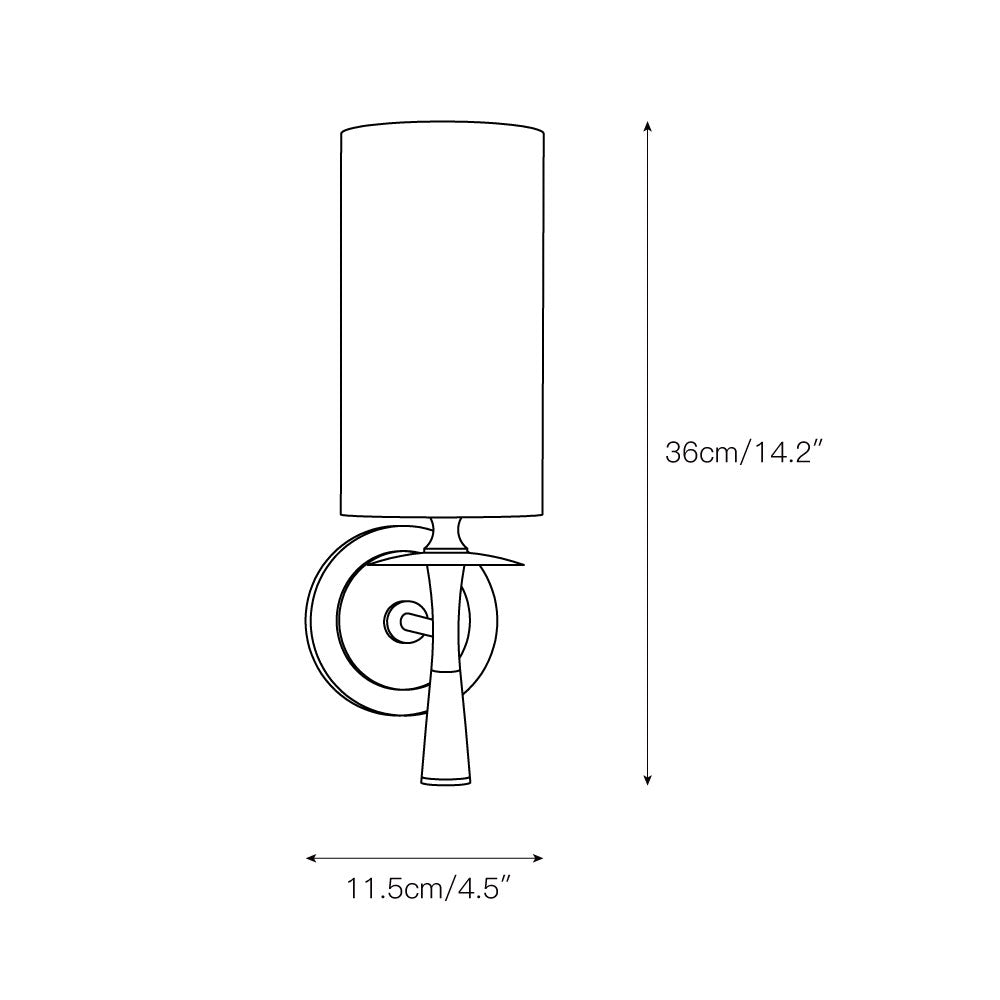 Knight Modern Minimalist Fabric Glass Wall Lamp - Lamp Copper