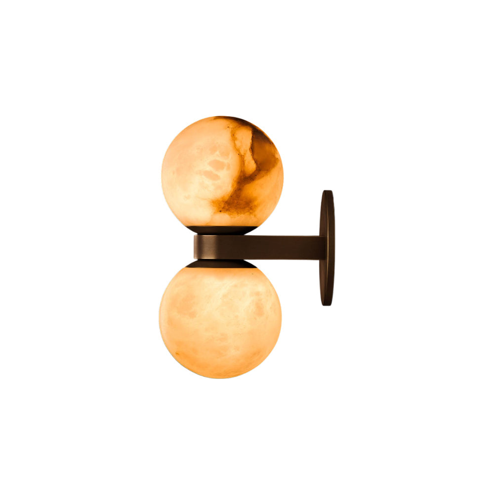 Lush Modern Minimalist Globe Alabaster Wall Lamp - Lamp Copper