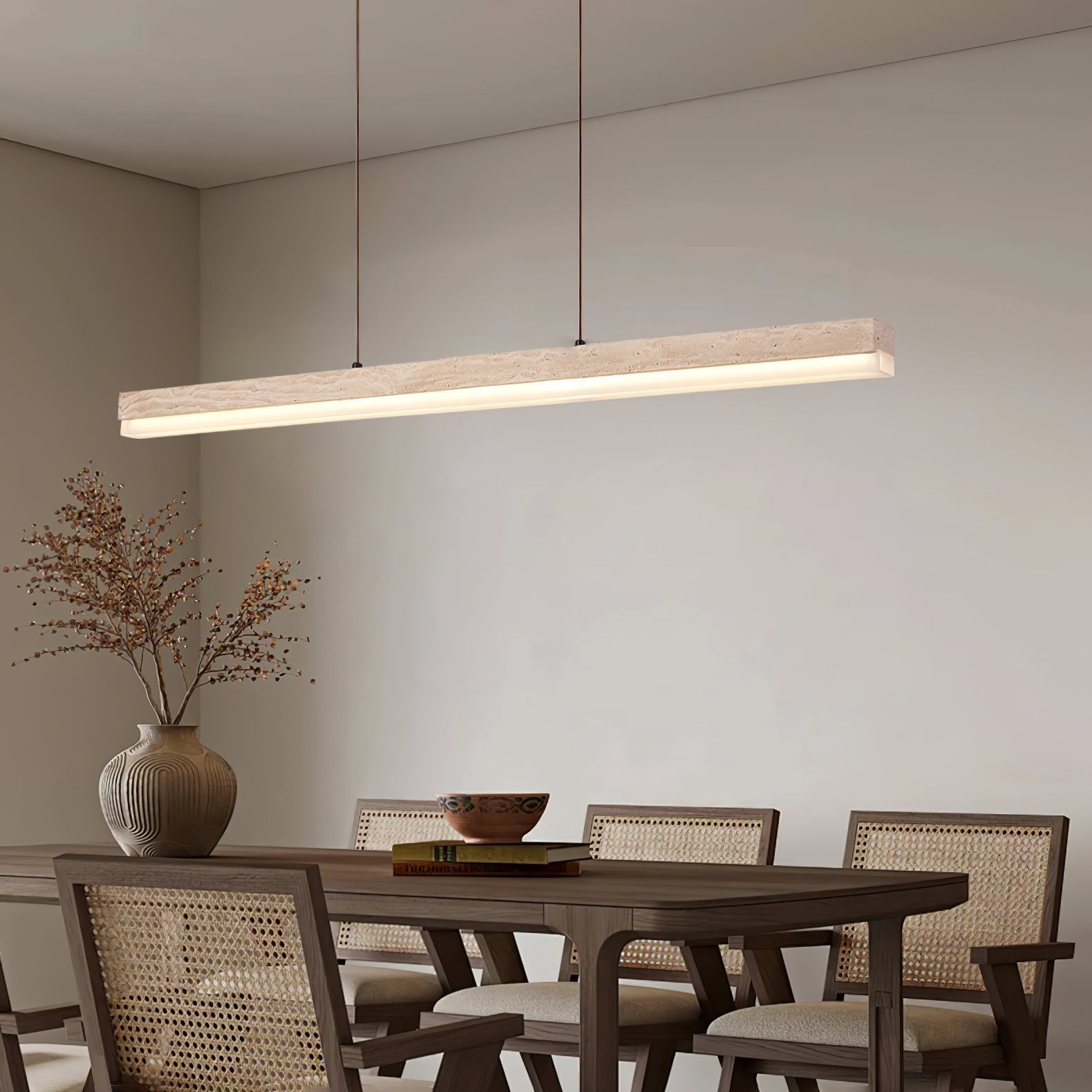 Ivsoryra Rectangular Travertine Pendant Light - Letslighting