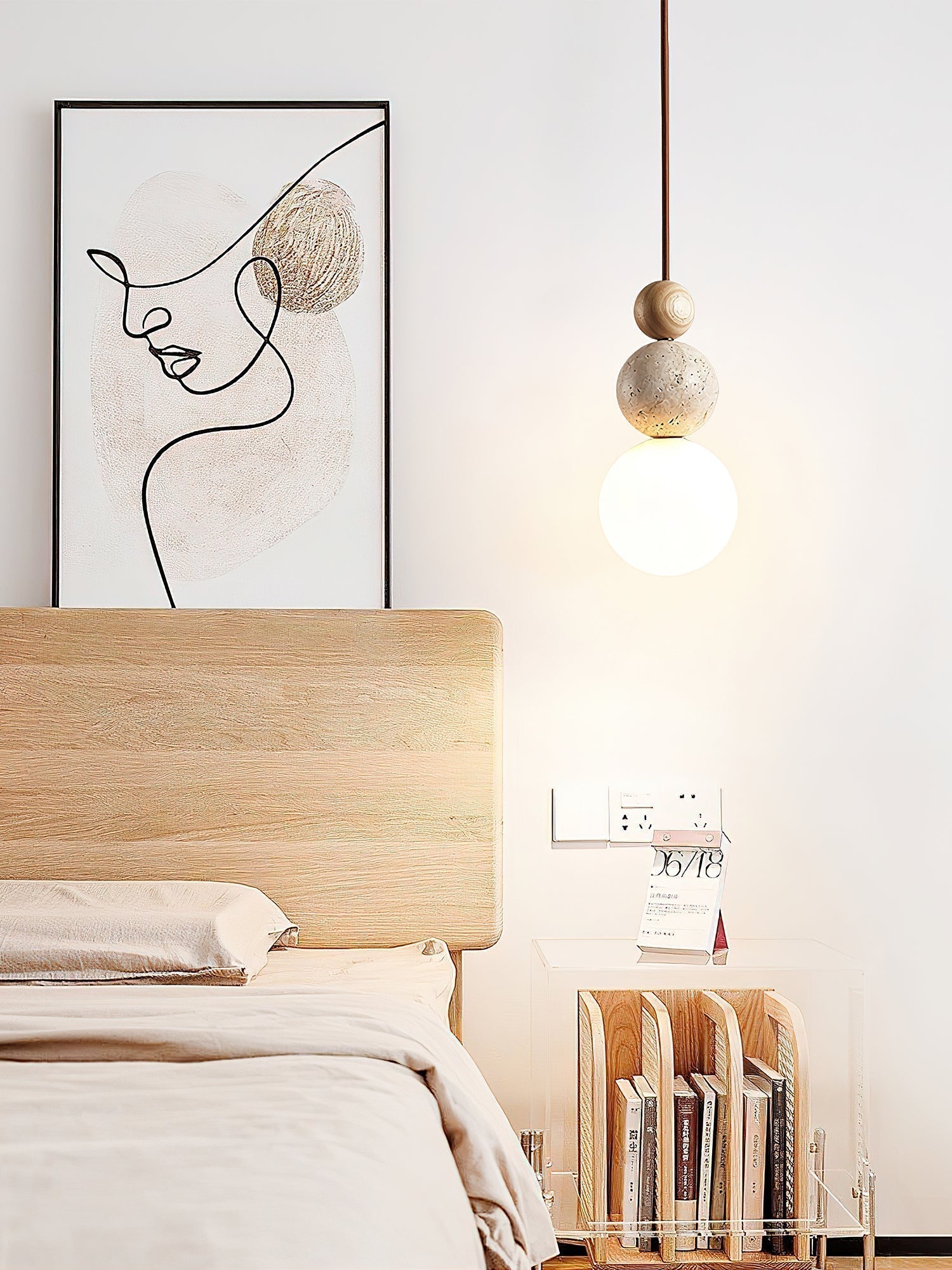 Ullaeia Sphere-Cluster Travertine Pendant Light - Neutralighting