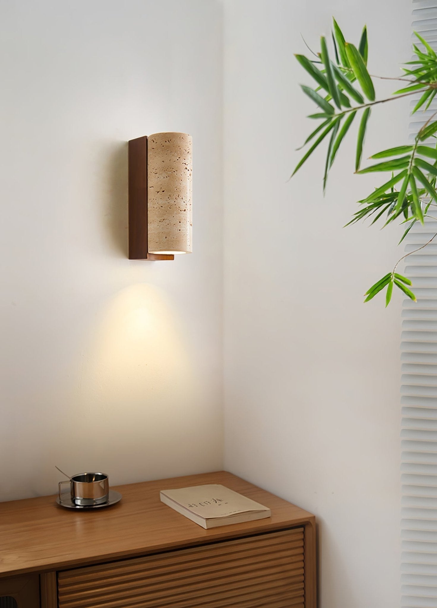 Lysandra Cylindrical Travertine Wall Light - Blowlighting