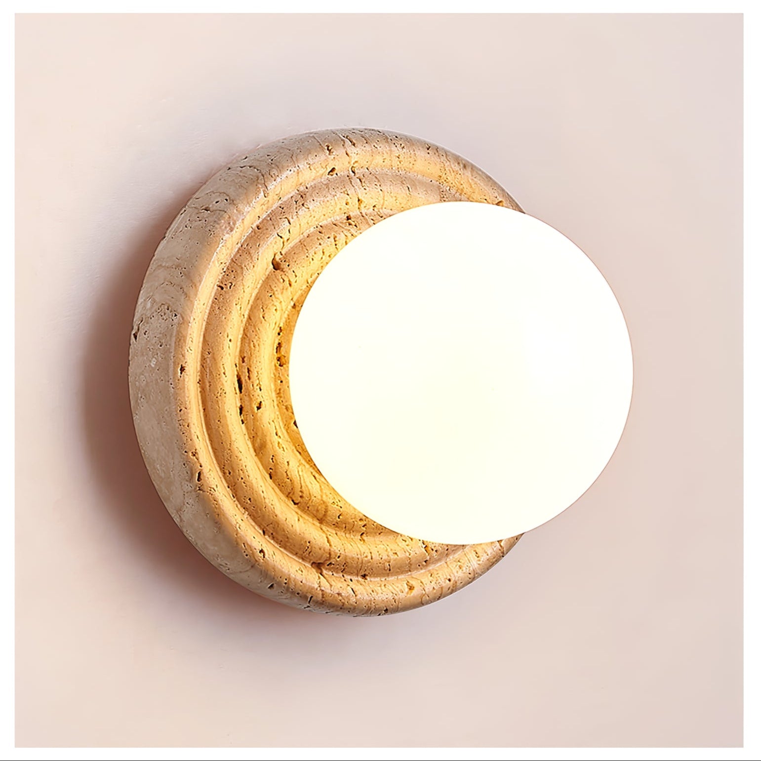 Echo Travertine Globe Wall Lamp - Letslighting