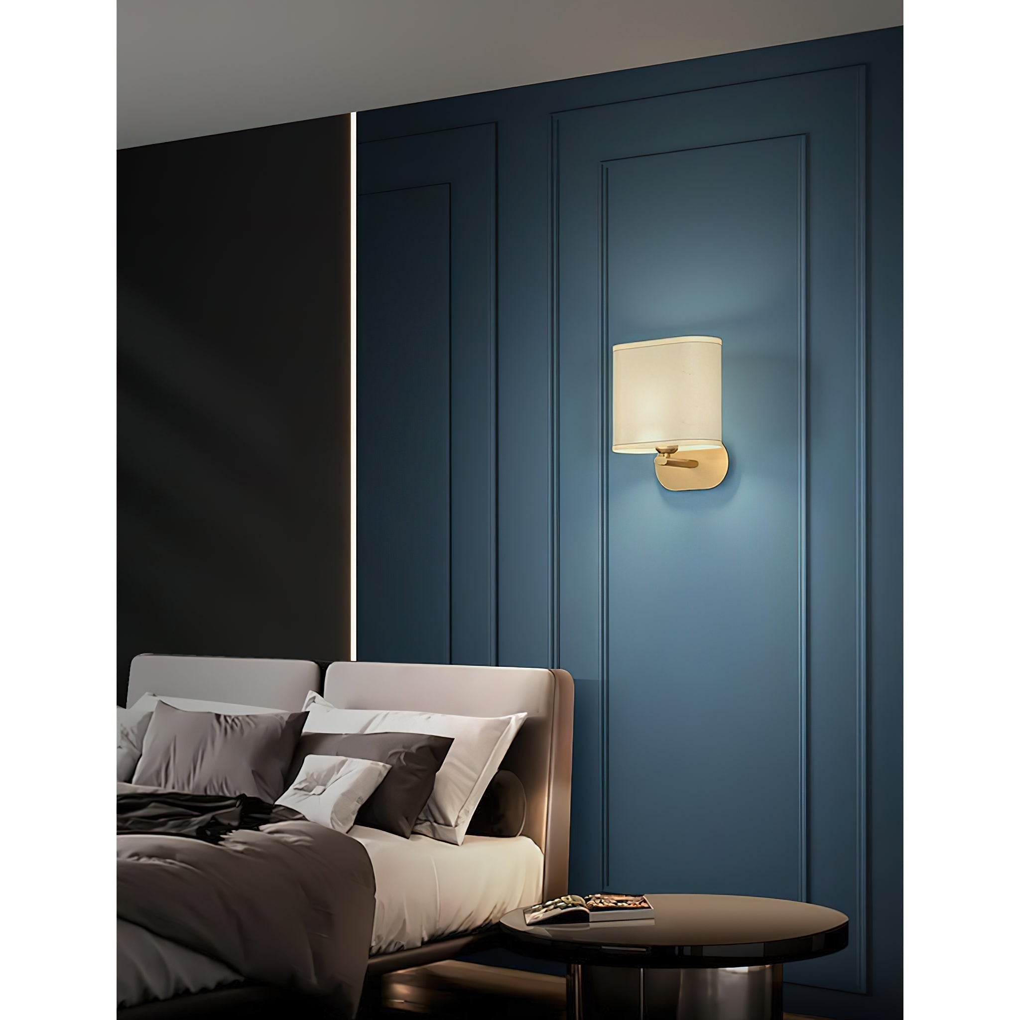 Myth Modern Minimalist Brass Fabric Wall Lamp - Lamp Copper