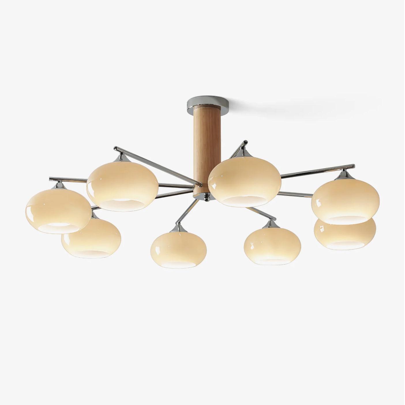 Elliptical Persimmon Chandelier - Blowlighting