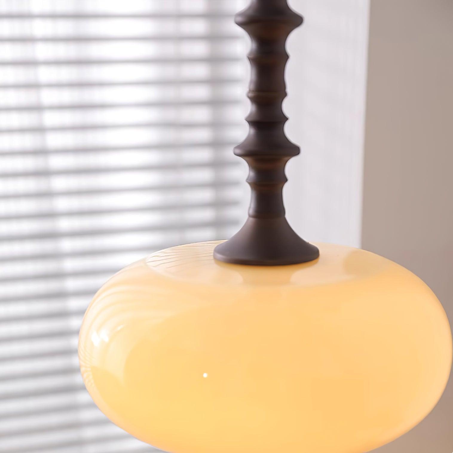 Pendant Lamp White Glass Shade Brown Vintage - Letslighting