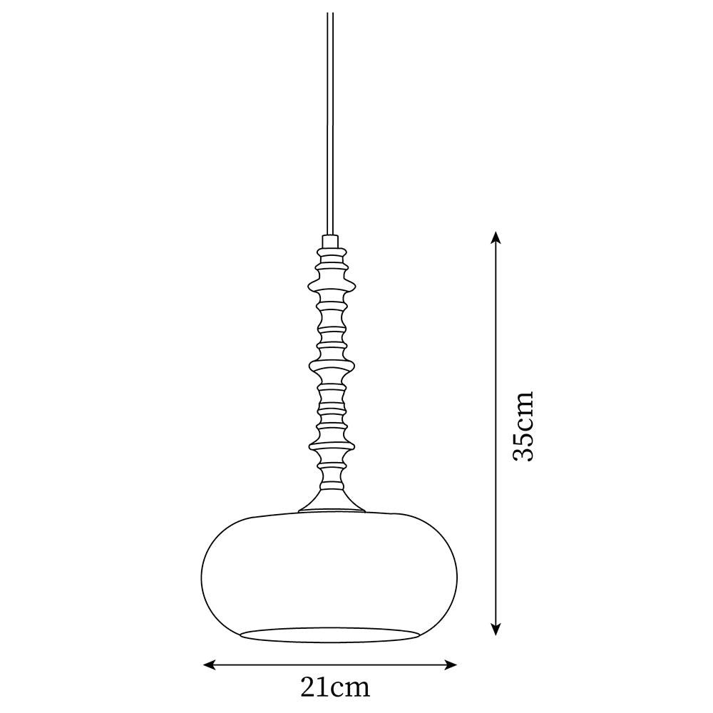 Pendant Lamp White Glass Shade Brown Vintage - Letslighting