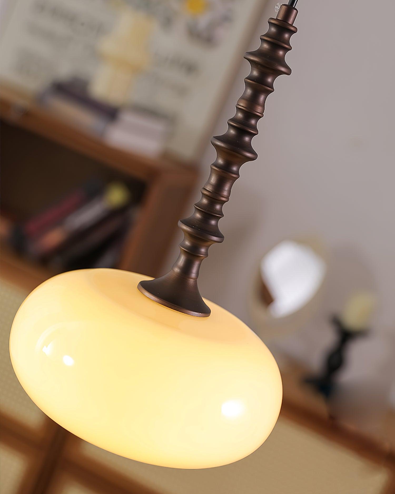 Pendant Lamp White Glass Shade Brown Vintage - Letslighting