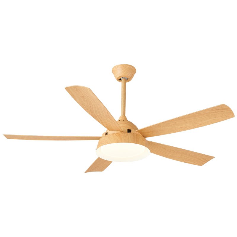 Ventilatore da soffitto Orvino con luce effetto legno, luce accesa
