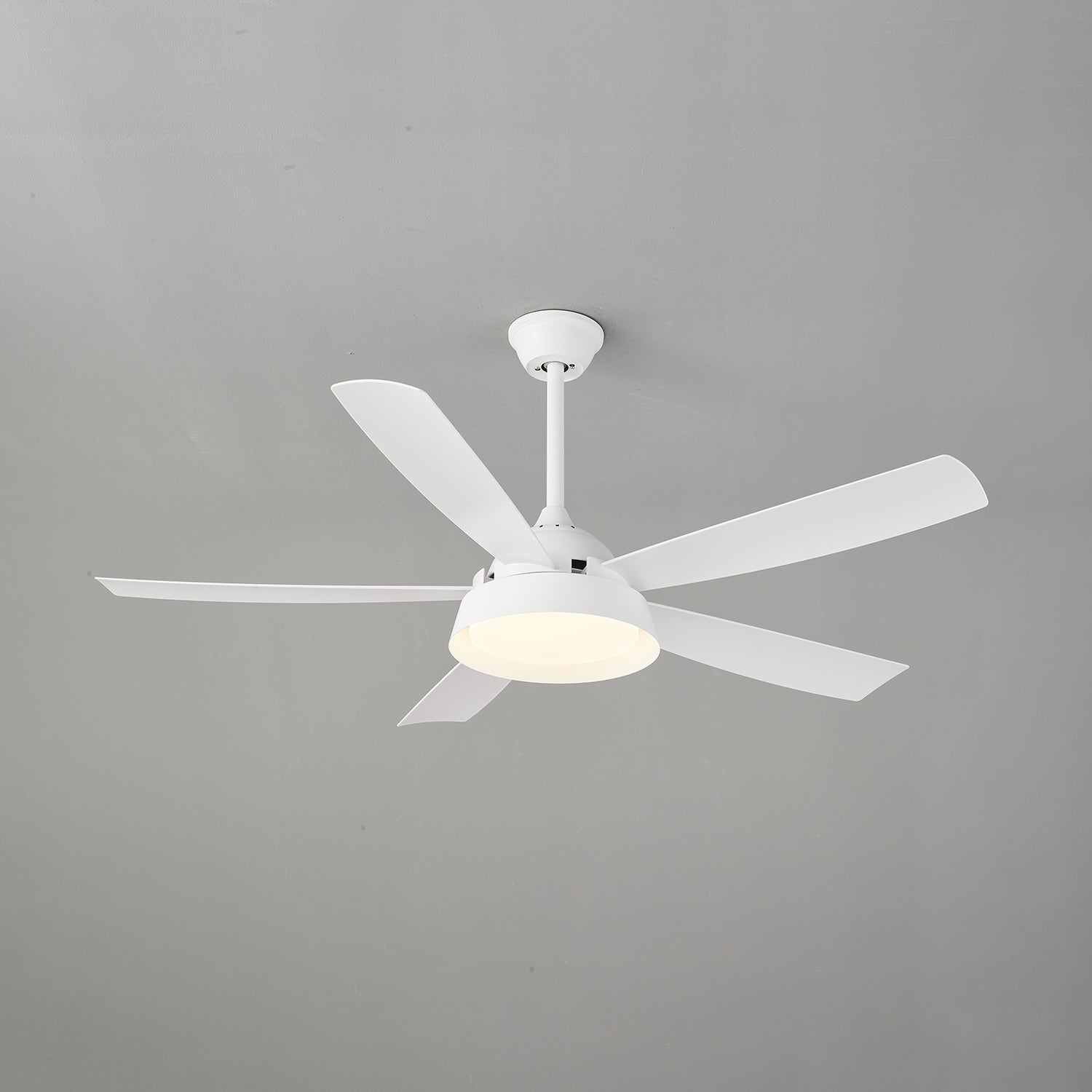 Ventilatore da soffitto Orvino con luce effetto legno, vista laterale