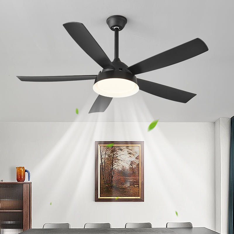 Ventilatore da soffitto Orvino con luce effetto legno, telecomando