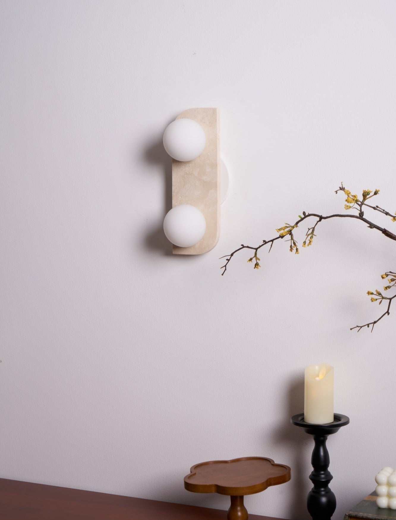 Alsilis Minimalist Travertine Wall Light - Neutralighting