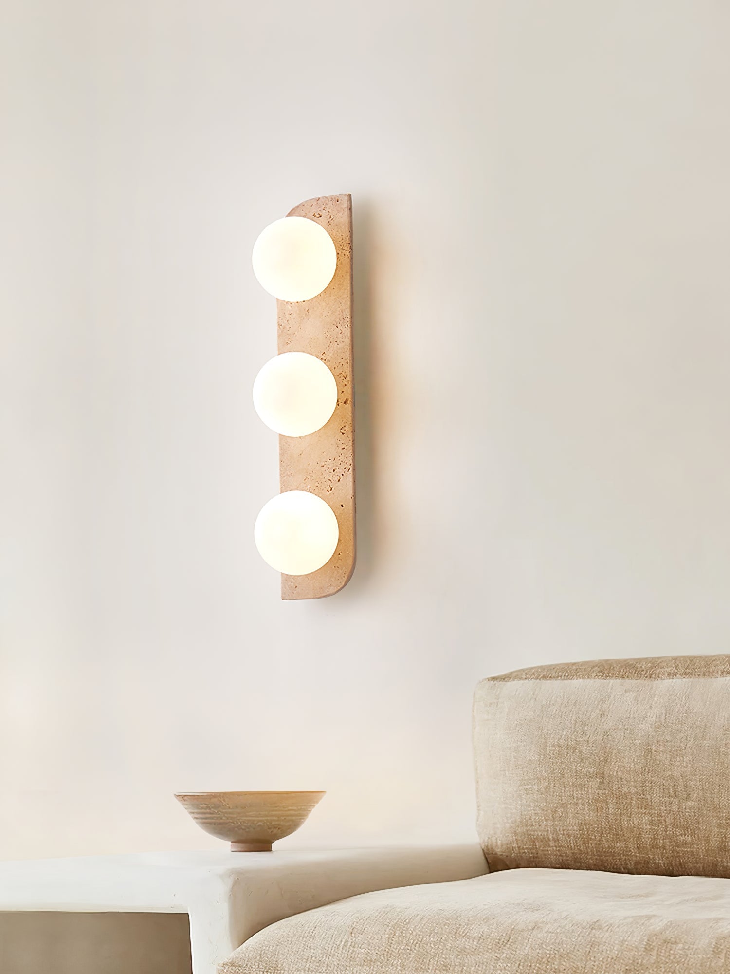 Alsilis Minimalist Travertine Wall Light - Neutralighting