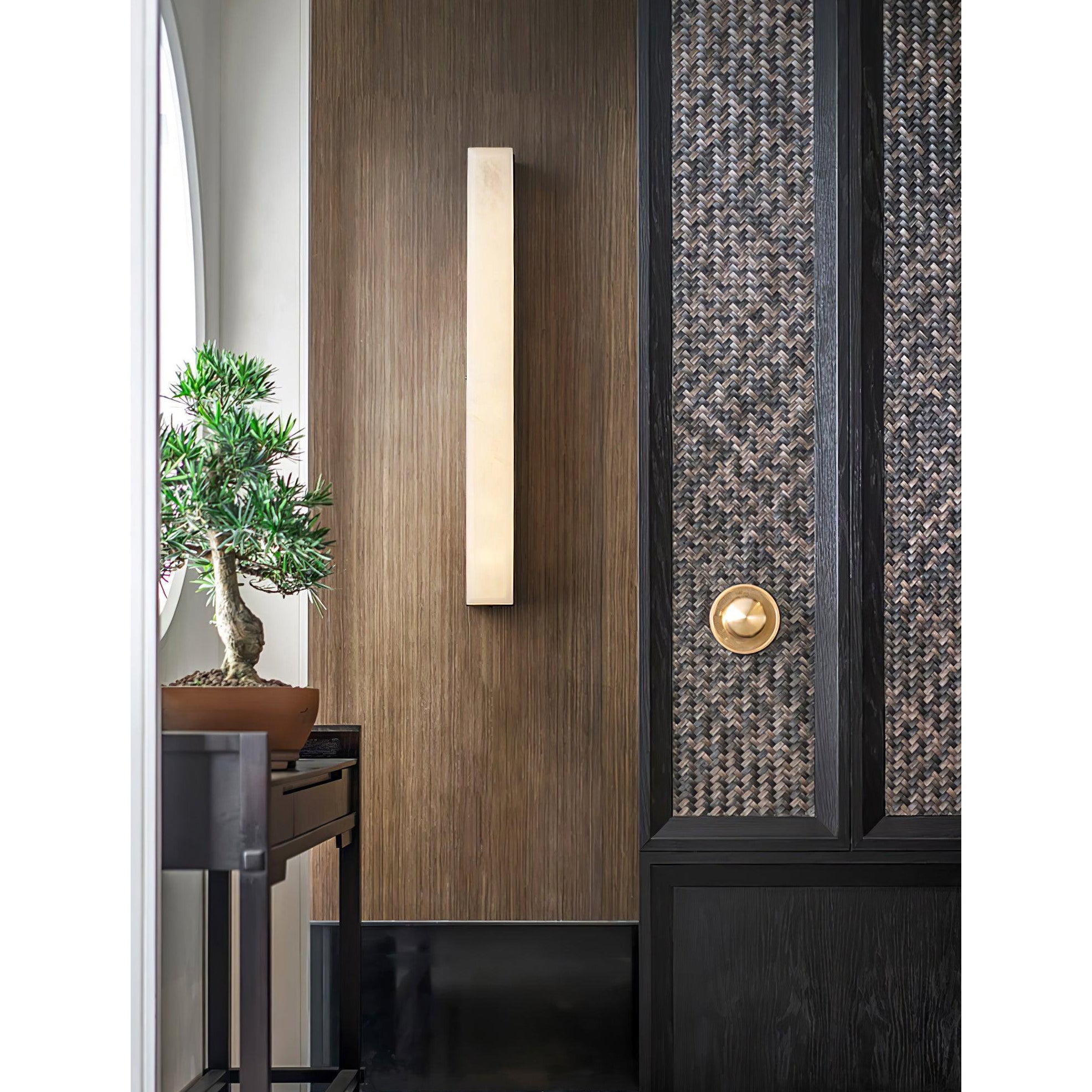 Quill Modern Minimalist Brass Alabaster Wall Lamp - Lamp Copper