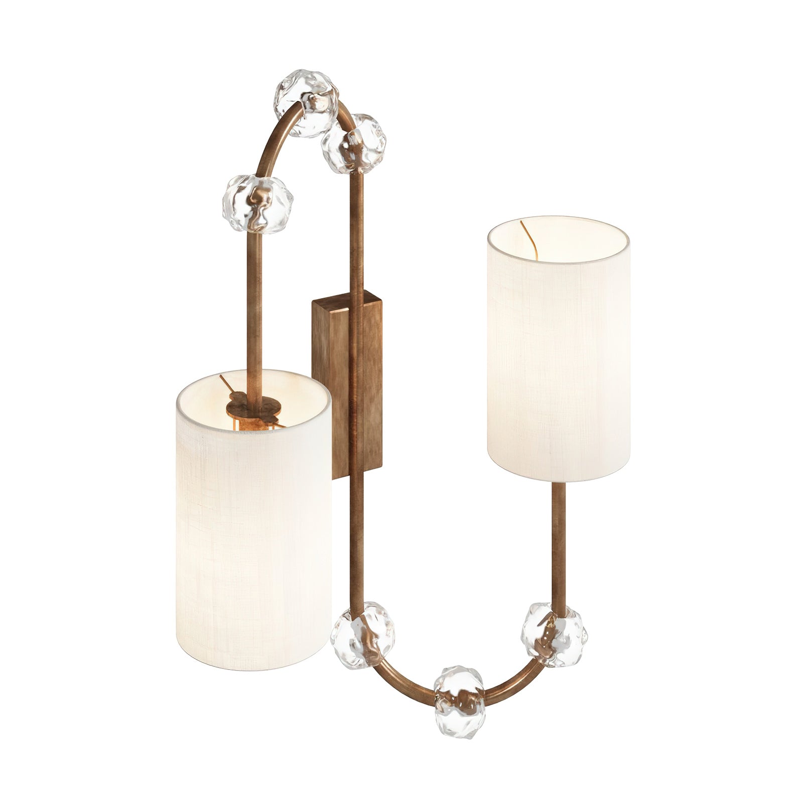 Rune Vintage Industrial Fabric Crystal Wall Lamp - Lamp Copper