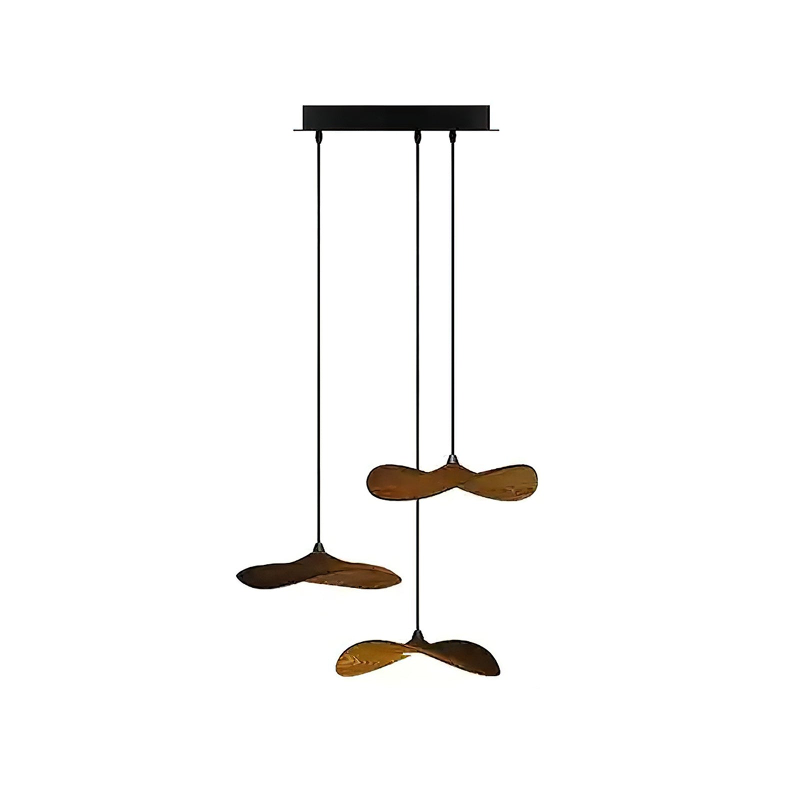Abbott Modern Minimalist Empty Leaf Metal Wood Chandelier - Blowlighting