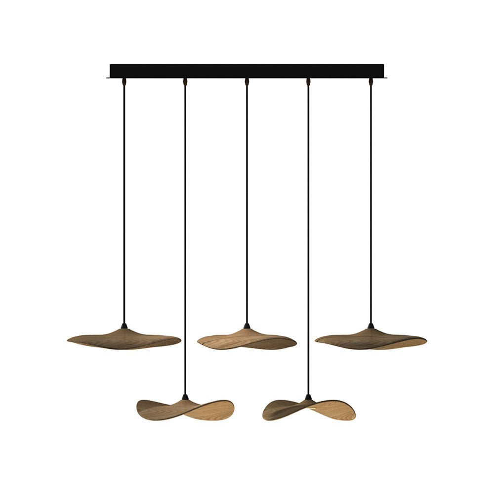 Abbott Modern Minimalist Empty Leaf Metal Wood Chandelier - Blowlighting