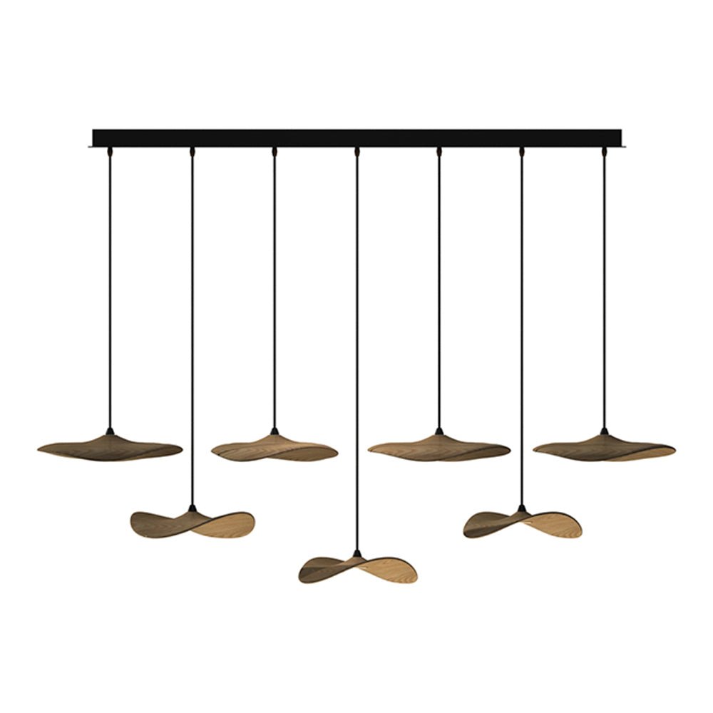 Abbott Modern Minimalist Empty Leaf Metal Wood Chandelier - Blowlighting