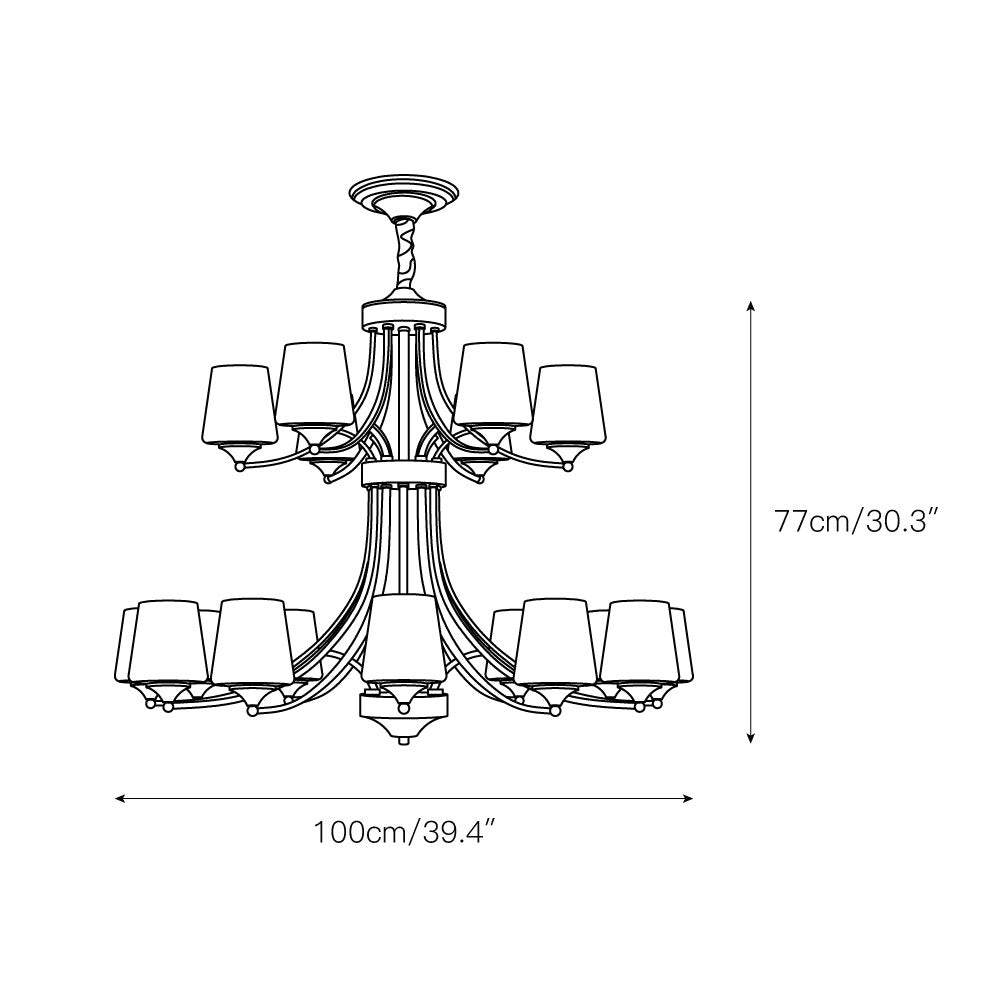 Ulrinara Postmodern Luxury Brass Glass Chandelier - Lamp Copper