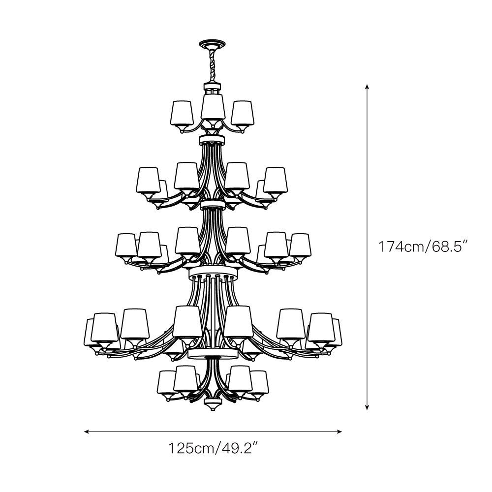 Ulrinara Postmodern Luxury Brass Glass Chandelier - Lamp Copper
