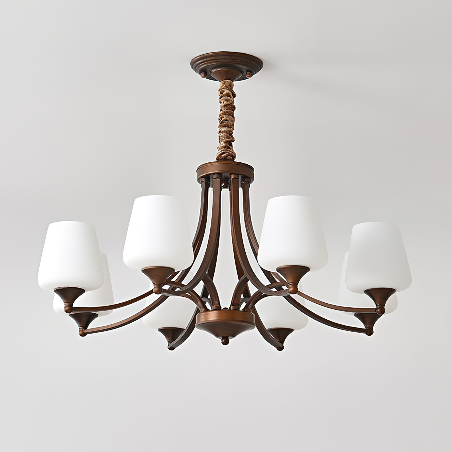 Ulrinara Postmodern Luxury Brass Glass Chandelier - Lamp Copper