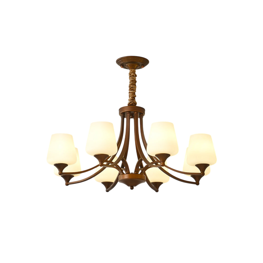 Ulrinara Postmodern Luxury Brass Glass Chandelier - Lamp Copper