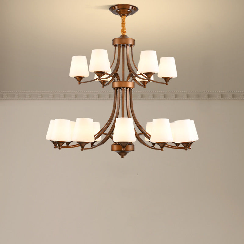 Ulrinara Postmodern Luxury Brass Glass Chandelier - Lamp Copper