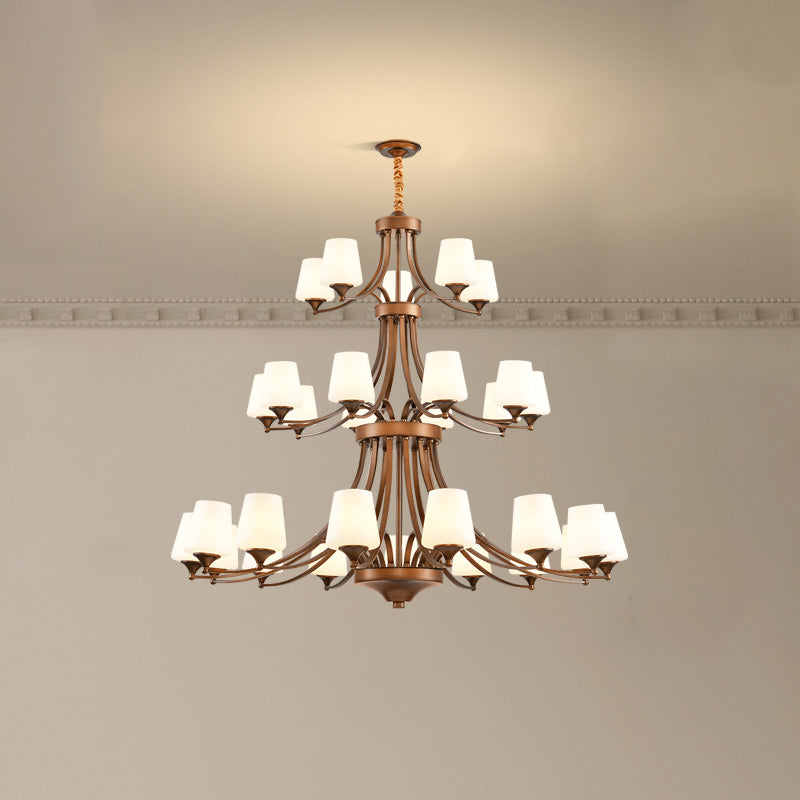 Ulrinara Postmodern Luxury Brass Glass Chandelier - Lamp Copper