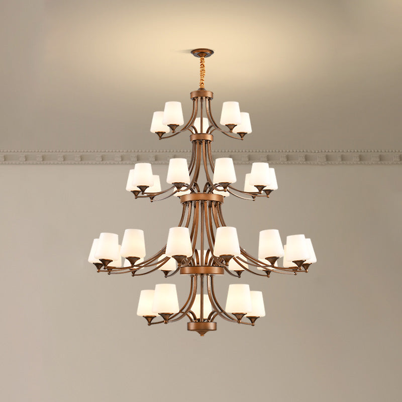 Ulrinara Postmodern Luxury Brass Glass Chandelier - Lamp Copper