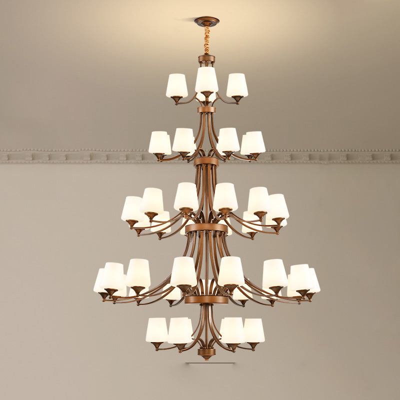 Ulrinara Postmodern Luxury Brass Glass Chandelier - Lamp Copper
