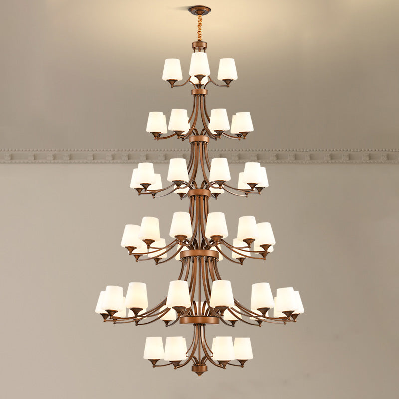 Ulrinara Postmodern Luxury Brass Glass Chandelier - Lamp Copper