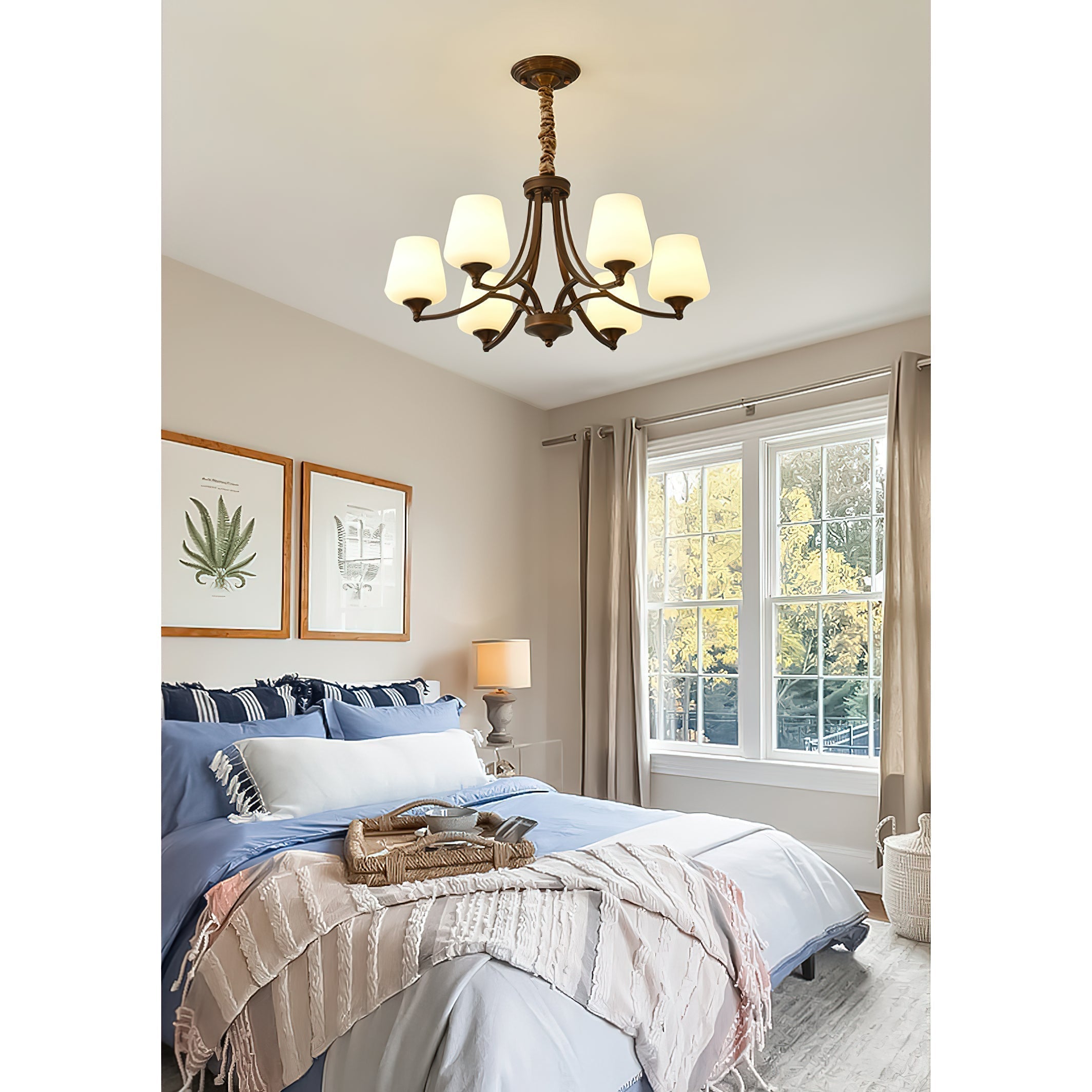 Ulrinara Postmodern Luxury Brass Glass Chandelier - Lamp Copper