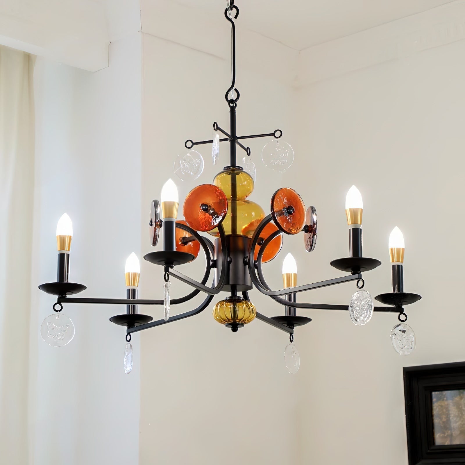 Anorion Vintage Industrial Luxury Metal Glass Chandelier - Lamp Copper