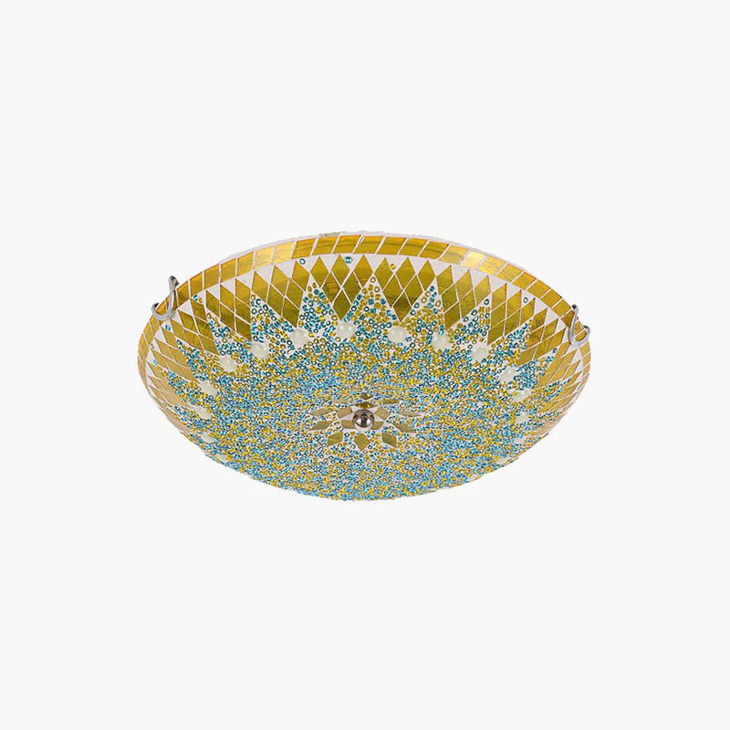 Tiffany Plafoniere Moderne Mediterranee Vetro Blu/Gialle/Bianche Soggiorno