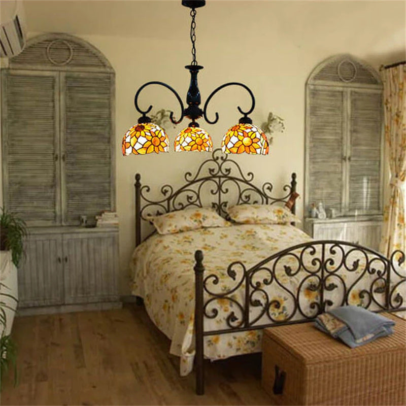 Tiffany Moderno Metallo Vetro Lampadari Camera da Letto Soggiorno