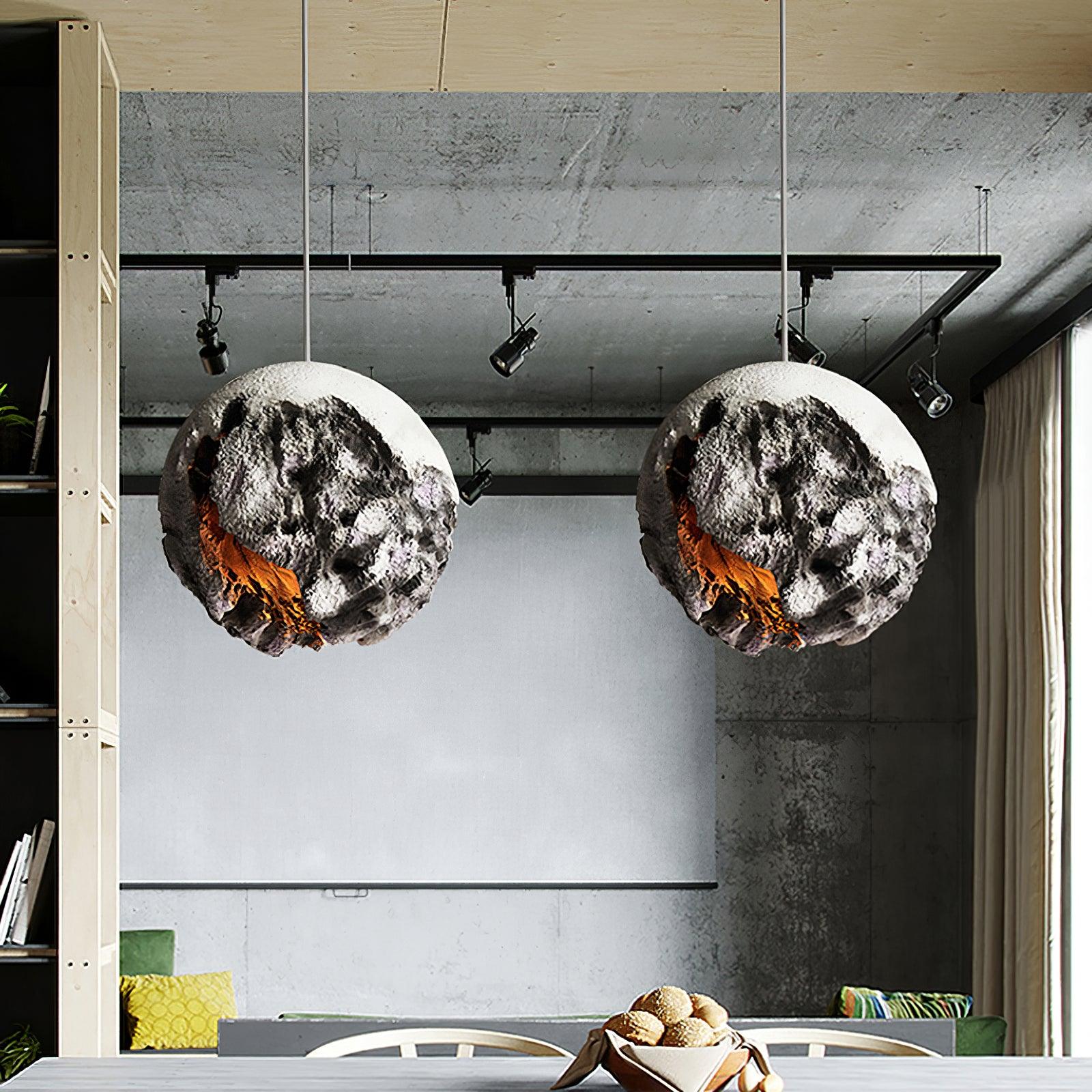 Ilphaara Irregular Planet Metal Plastic Pendant Lamp - Blowlighting