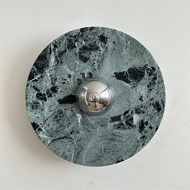 Evvarel Modern Minimalist Green Marble Metal Sconce Wall Lamp - Lamp Copper