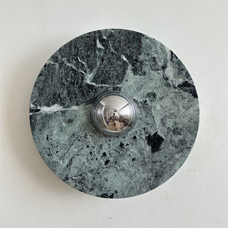 Evvarel Modern Minimalist Green Marble Metal Sconce Wall Lamp - Lamp Copper