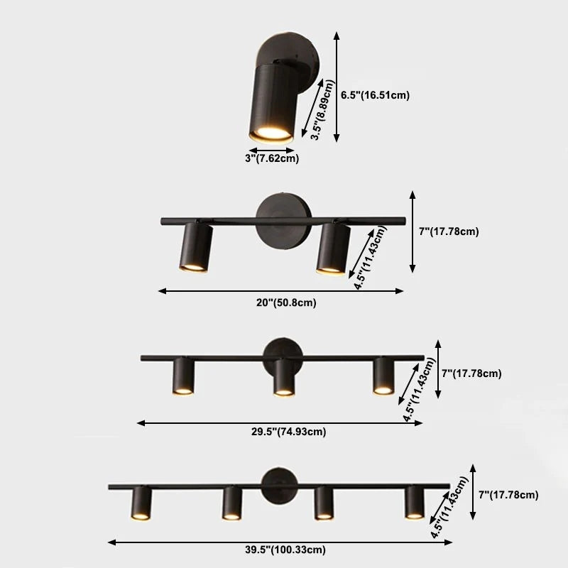 Arisha Lampada da Parete Spotlight Rotabile a Cilindro in Ottone