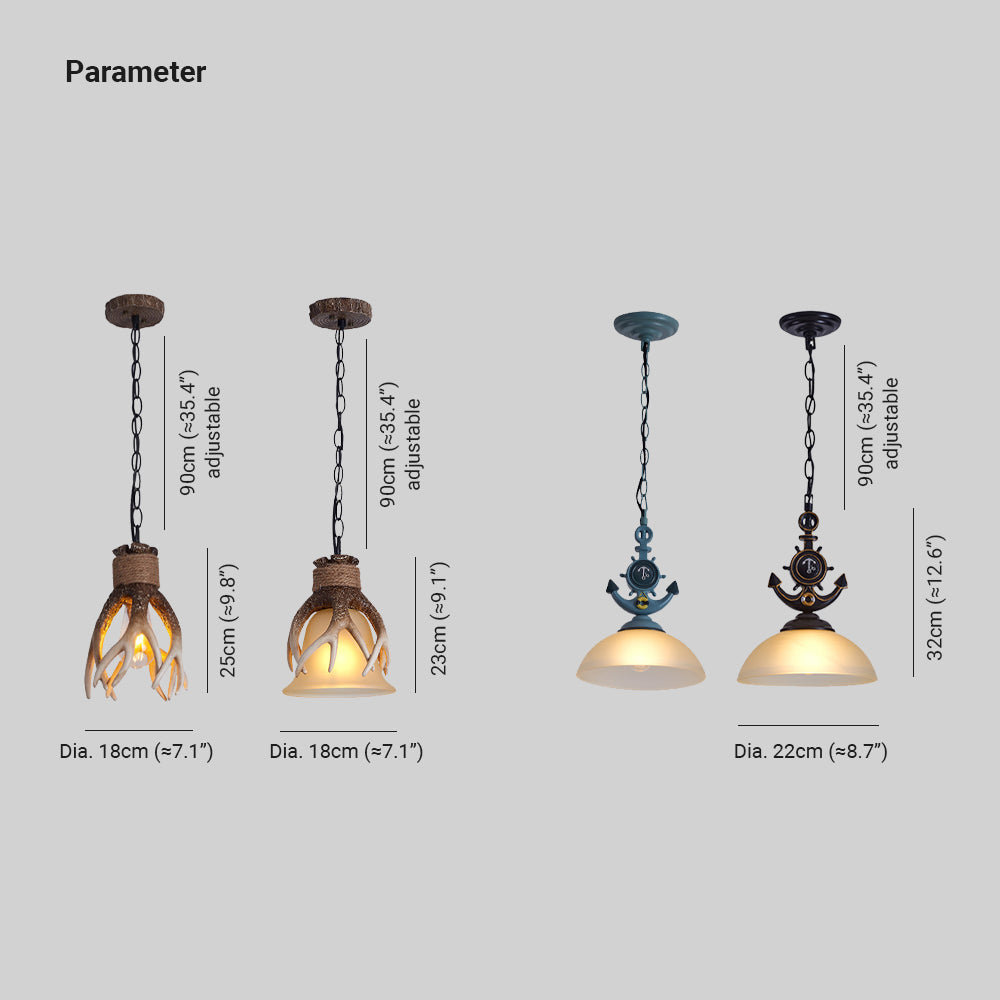 Silva Vintage Vetro/Resina Sospensione Bianco/Nero/Blu Camera da letto