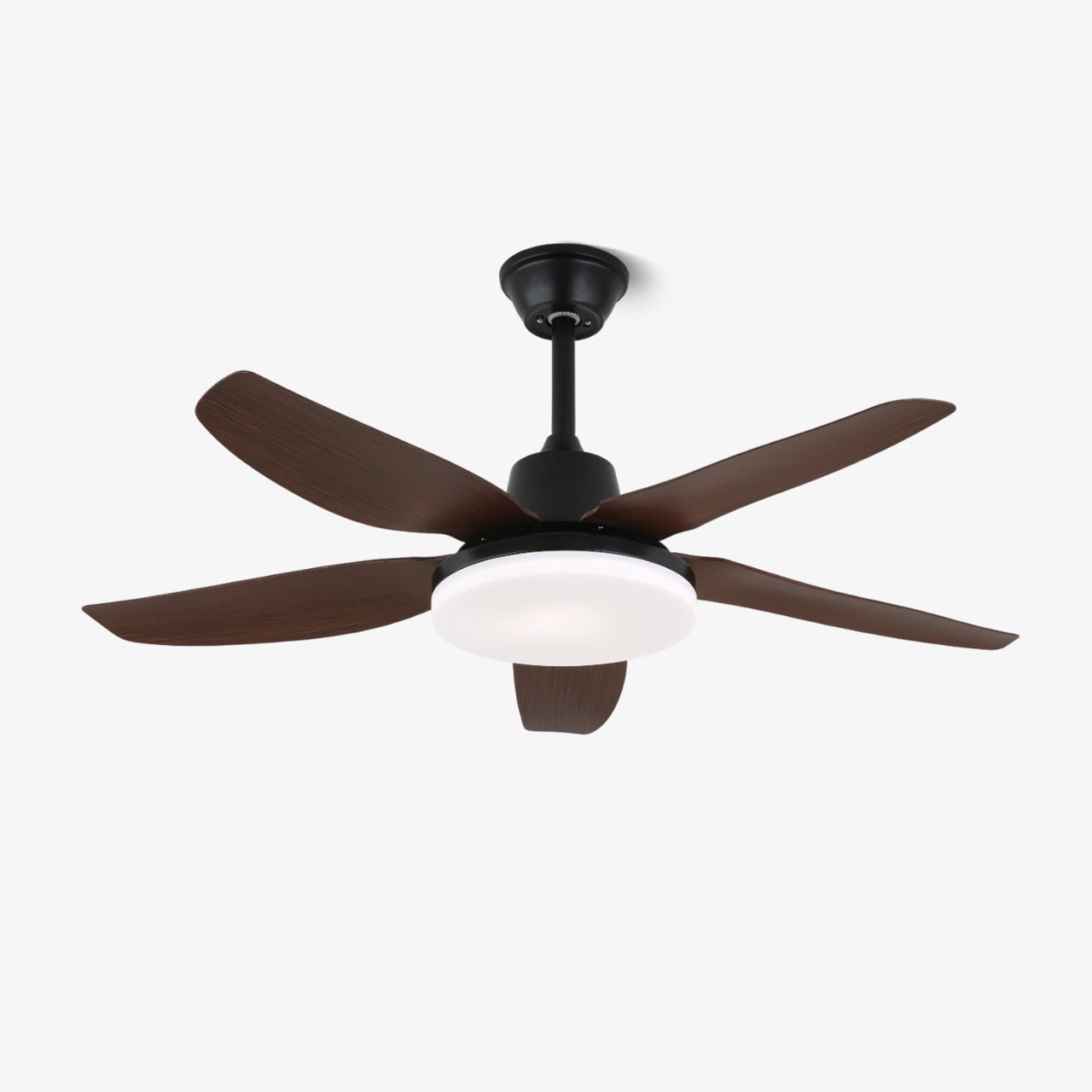 Ventilatore da Soffitto Moderno Luvo con Luce in Legno, finitura Noce