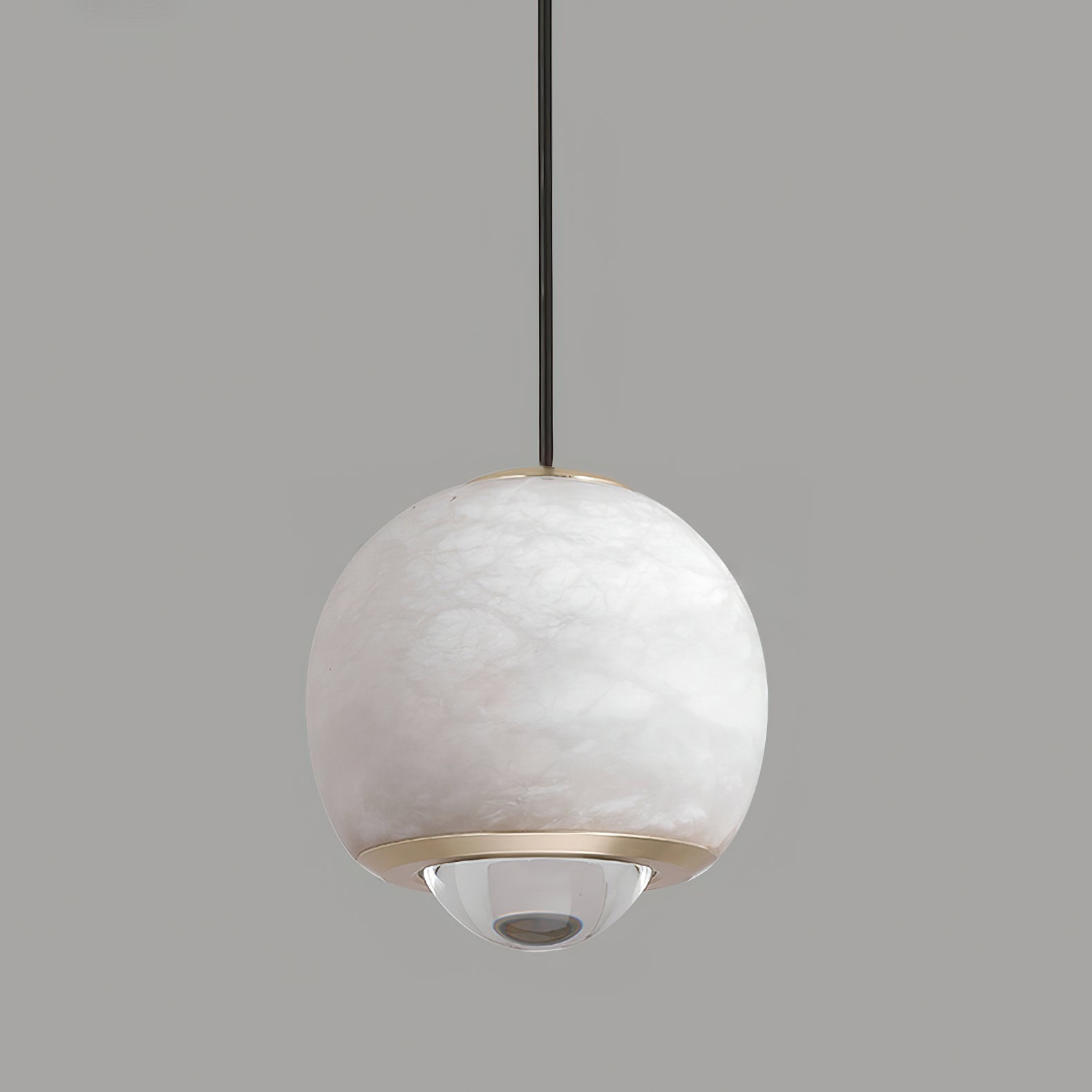 Zephaan Modern Minimalist Brass Alabaster Pendant Light - Lamp Copper