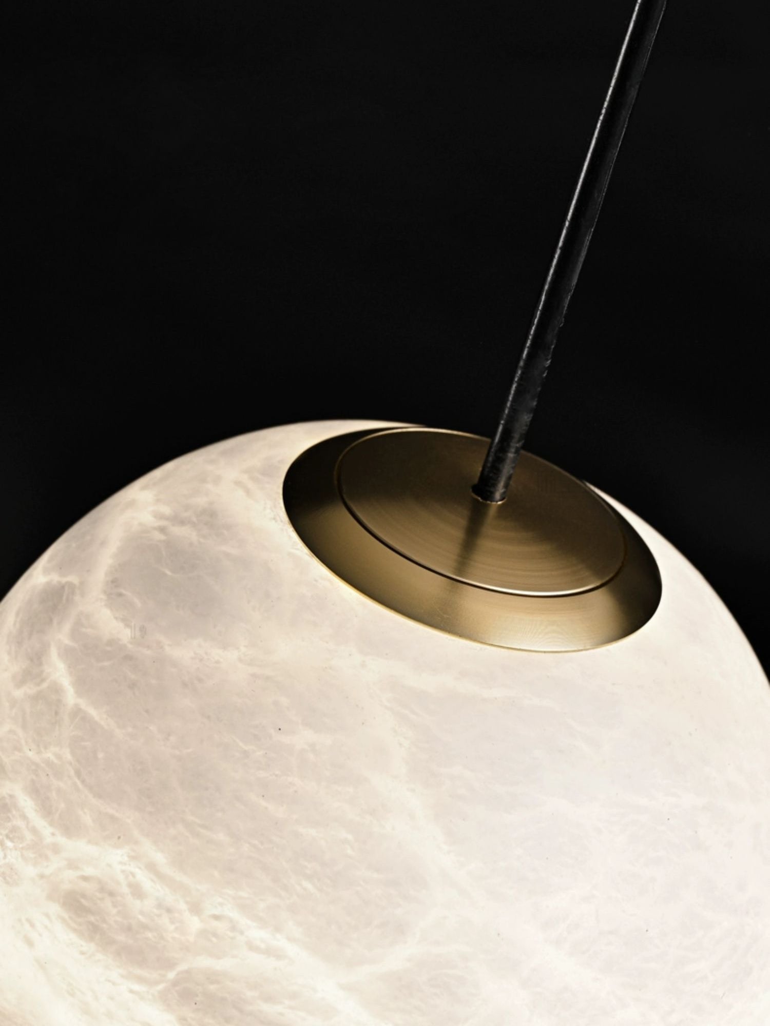 Zephaan Modern Minimalist Brass Alabaster Pendant Light - Lamp Copper